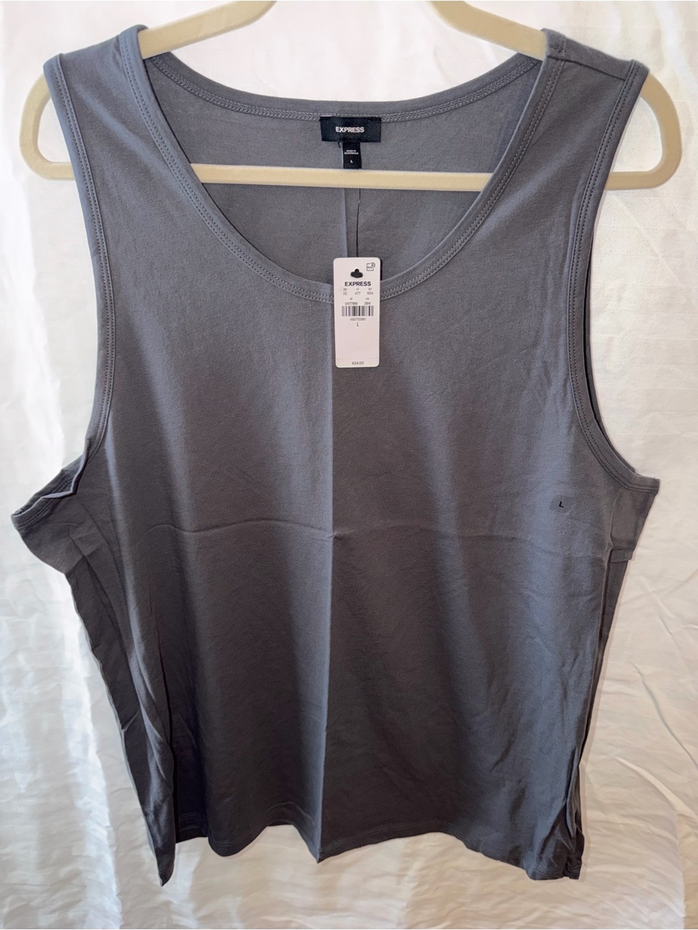 Express Men's Charcoal Gray Scoop Neck Tank Top